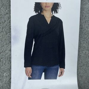 REV Women's XL Blouse Black Polyester Spandex e0052